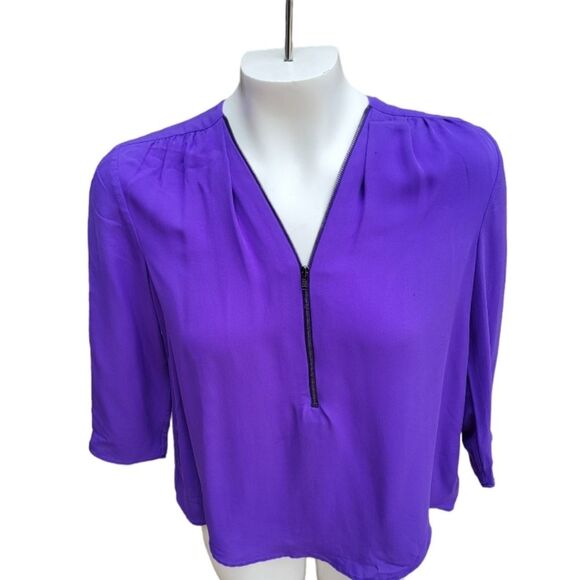 Theory purple silk blouse size P - Picture 2 of 10